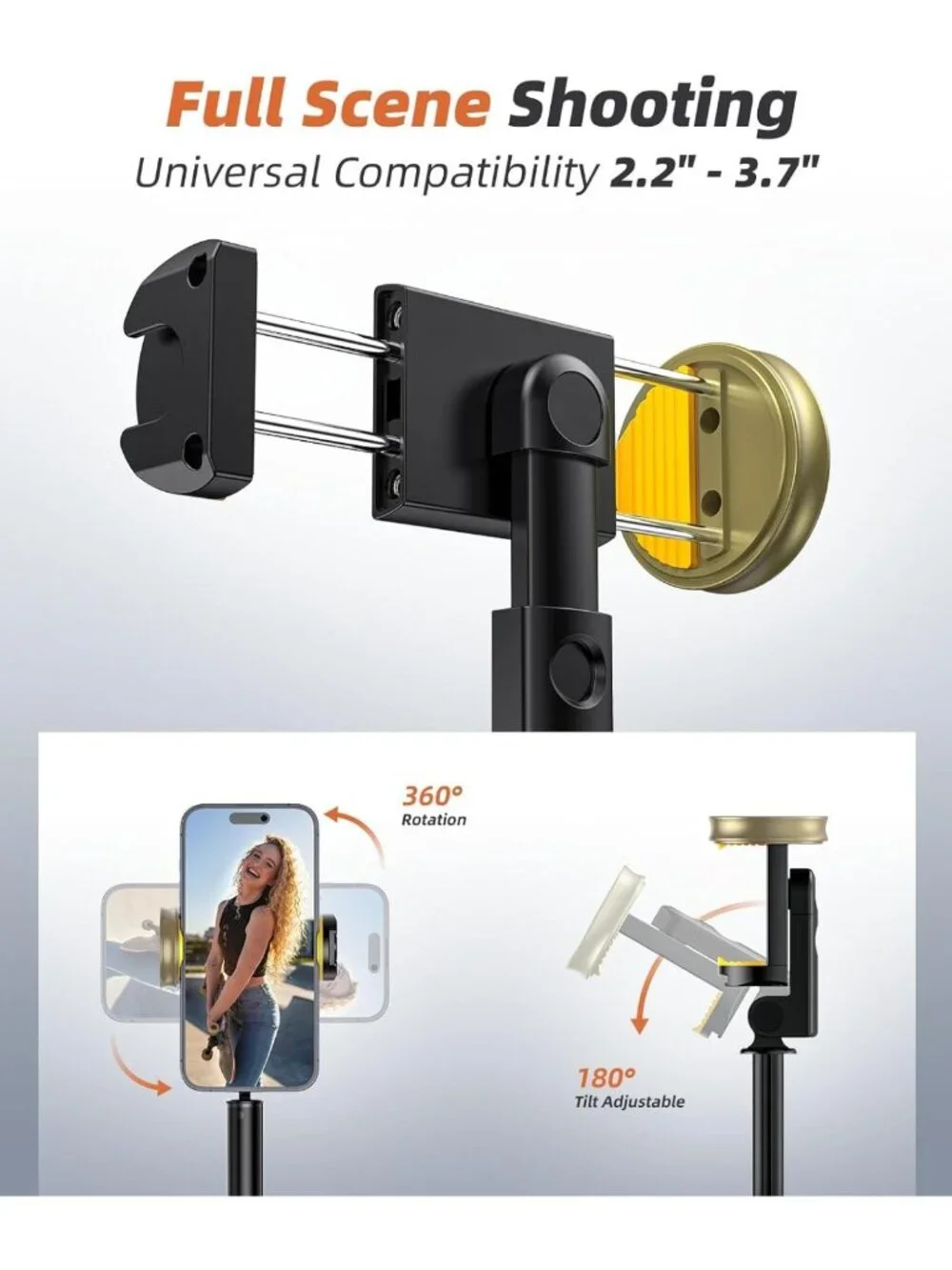 Adjustable Phone Tripod & Selfie Stick with Remote - Stable, Durable & Versatile
